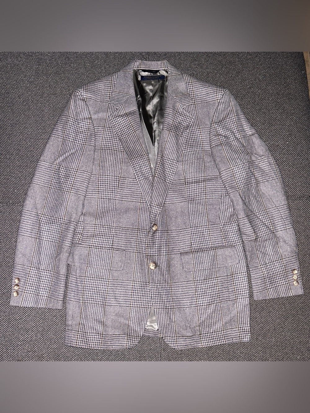 80s BROOKS BROTHERS Union USA Plaid Tweed Sport Coat Blazer Size 42